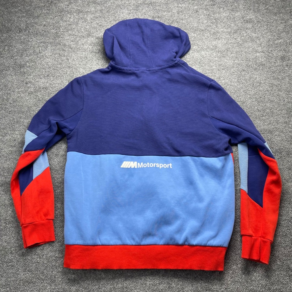 Puma BMW M Motorsport Tracksuit Set Mens Large Blue Red Colorblock Hoodie Pants - Picture 8 of 13